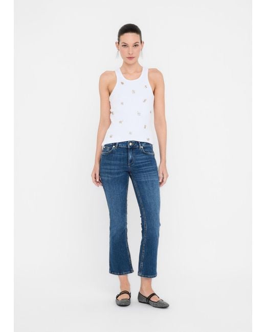 Liu Jo Top Avec Applications Bijoux Liu Jo en coloris White