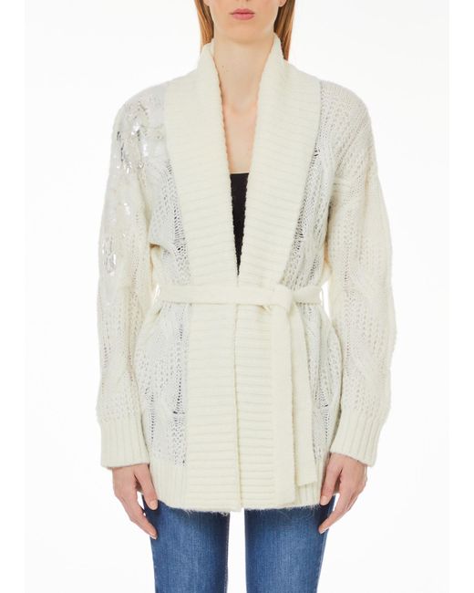 Liu Jo Cardigan Con Paillettes di Liu Jo in White