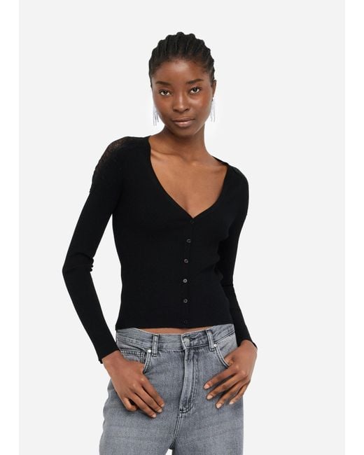 Liu Jo Black Liu Jo Cardigan Mit Spitze