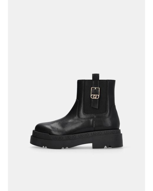 Liu Jo Bottines À Plateforme En Cuir Liu Jo en coloris Black