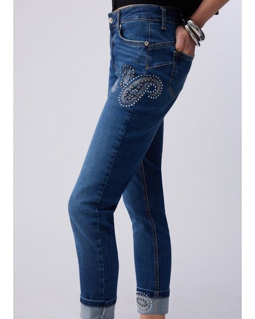 Vaqueros Pitillo Con Strass Liu Jo de color Blue