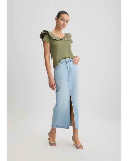 Liu Jo T-shirt In Cotone Con Rouches di Liu Jo in Green