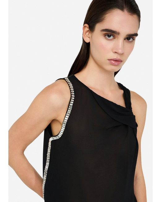 Liu Jo Top En Coton Et Georgette Liu Jo en coloris Black