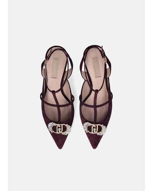 Liu Jo Sling Back Con Logo Gioiello di Liu Jo in White