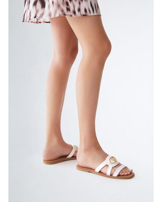 Liu Jo Ciabatte Flat Con Logo di Liu Jo in White