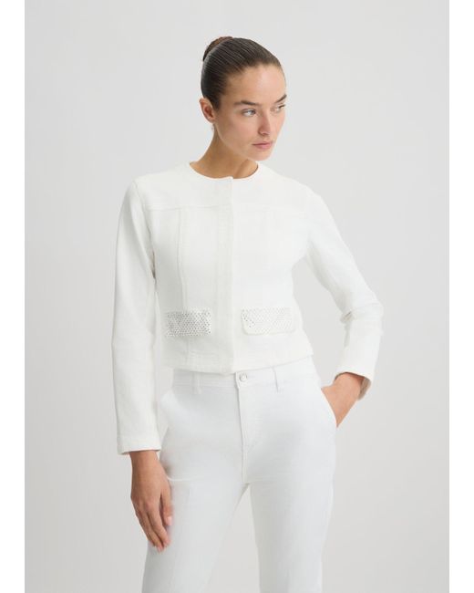 Liu Jo Giacca In Denim Con Strass di Liu Jo in White