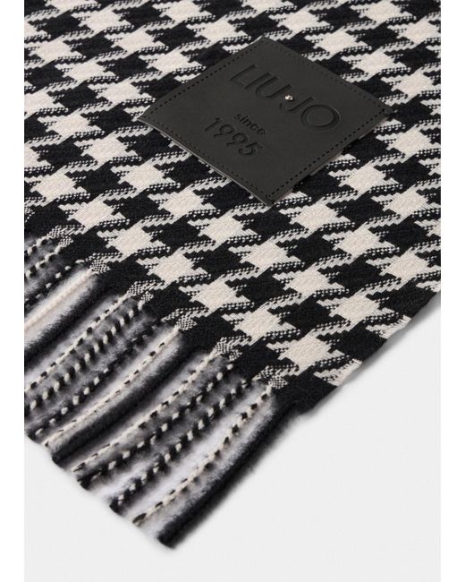 Liu Jo White Liu Jo Jacquard-Stola Mit Vichy-Muster