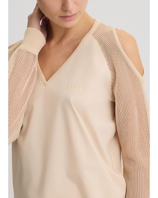 Liu Jo Felpa Beige Con Cut-out di Liu Jo in Natural