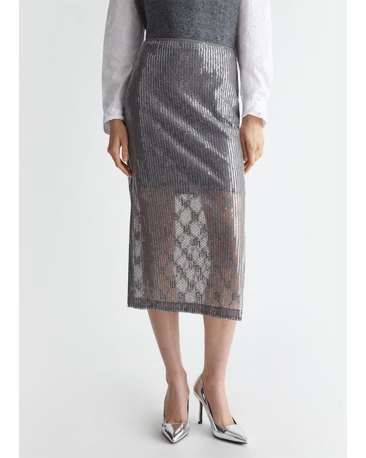 Liu Jo Jupe En Dentelle Avec Paillettes Liu Jo en coloris Gray