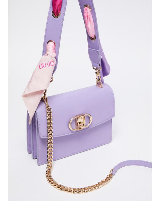 Liu Jo Borsa A Spalla Con Foulard di Liu Jo in Purple