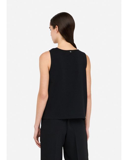 Liu Jo Top En Coton Et Georgette Liu Jo en coloris Black