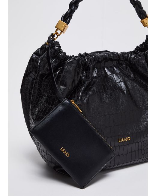 Liu Jo Black Liu Jo Große Hobobag Mit Kroko-Print