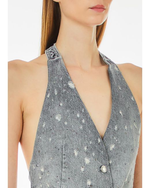 Liu Jo Blue Liu Jo Jeansweste Mit Strass