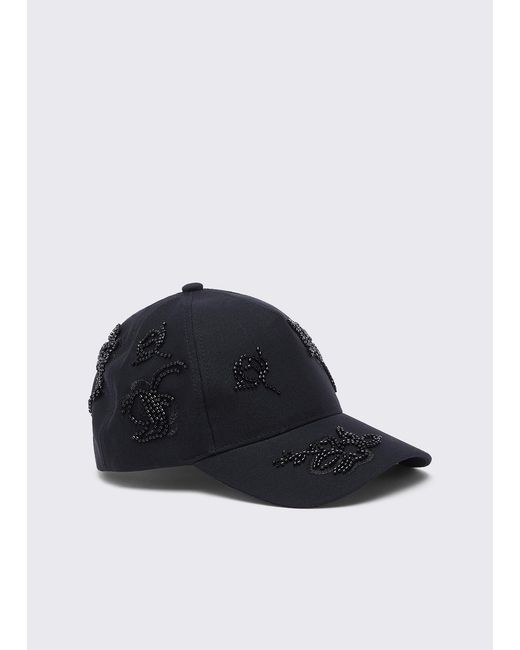 Liu Jo Black Bestickte Baseballkappe