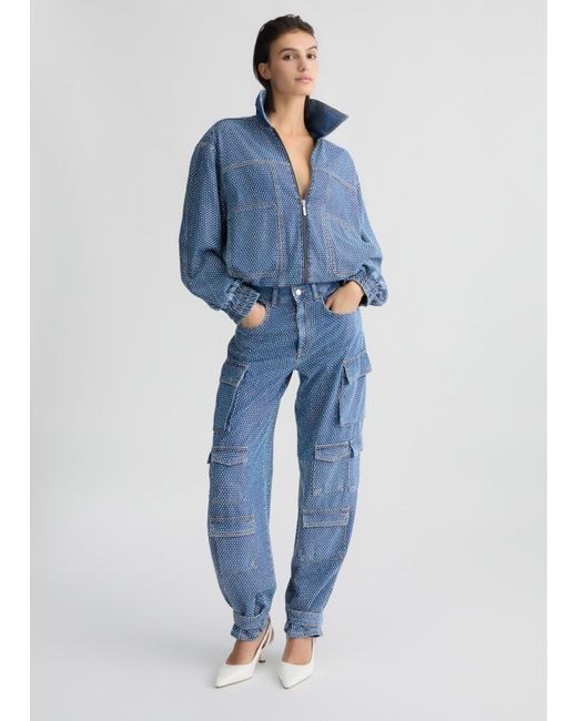 Liu Jo Giubbotto In Denim Con Strass di Liu Jo in Blue