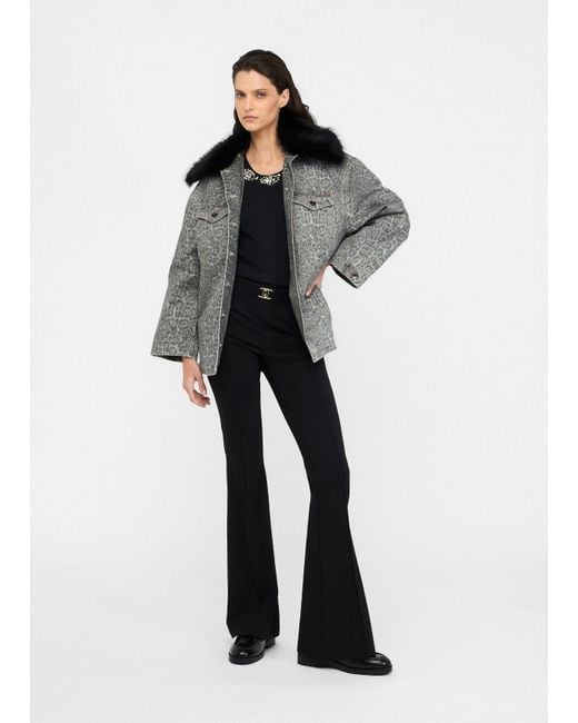 Liu Jo Gray Liu Jo Jacke Mit Kunstpelzkragen
