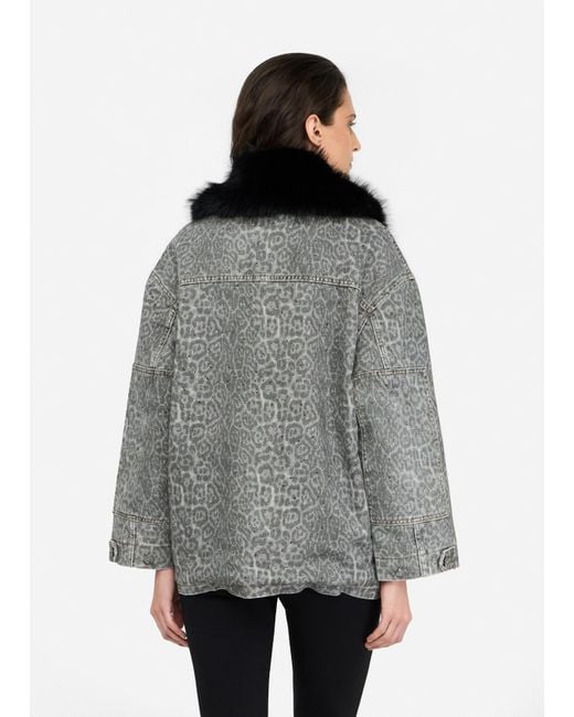 Liu Jo Gray Liu Jo Jacke Mit Kunstpelzkragen