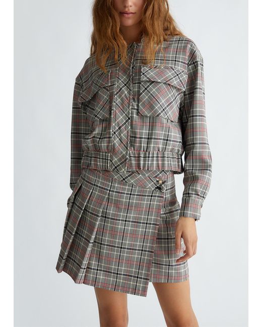 Liu Jo Gray Liu Jo Kurze Jacke Mit Schottenkaros
