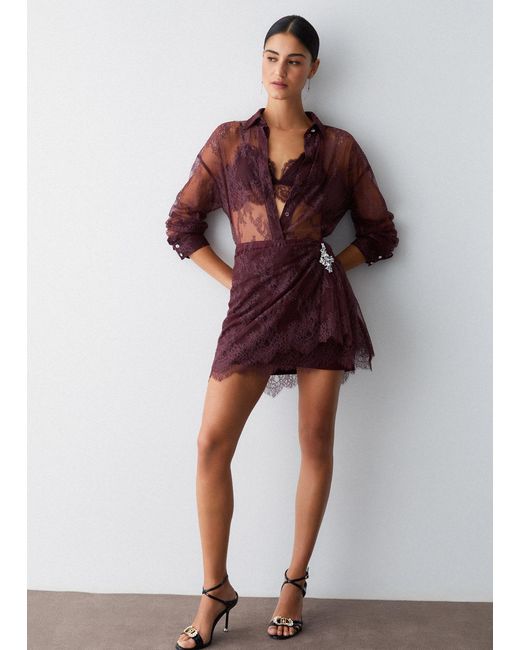 Liu Jo Minijupe En Dentelle Chantilly Liu Jo en coloris Red