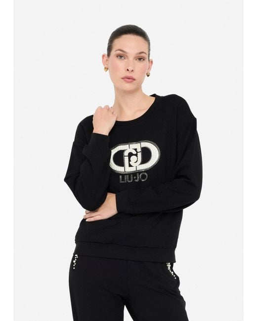 Liu Jo Sweat Avec Perles Liu Jo en coloris Black