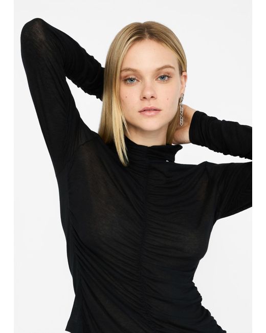 Liu Jo Top Froncé En Laine Mélangée Liu Jo en coloris Black