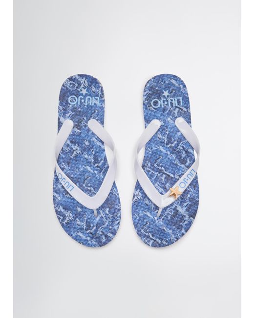 Liu Jo White Liu Jo Zehentrenner Mit Jeans-Print
