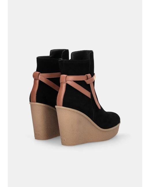 Liu Jo Black Liu Jo Veloursleder-Stiefelette Mit Keilabsatz