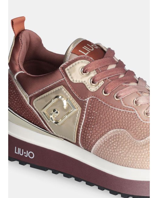 Liu Jo Sneakers À Plateforme Avec Strass All-Over Liu Jo en coloris Pink