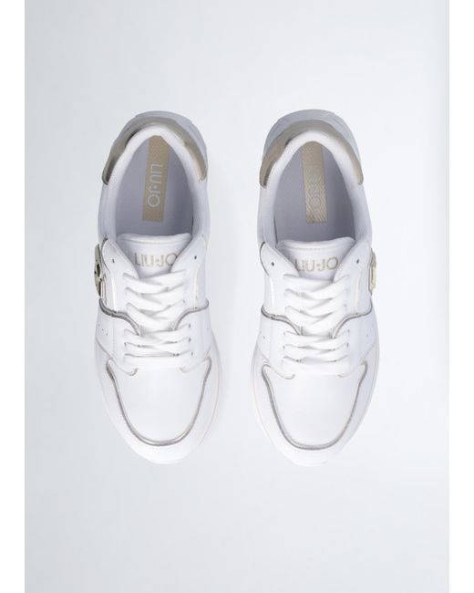 Liu Jo Sneakers Platform In Pelle di Liu Jo in Blue