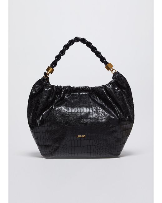 Liu Jo Black Liu Jo Große Hobobag Mit Kroko-Print
