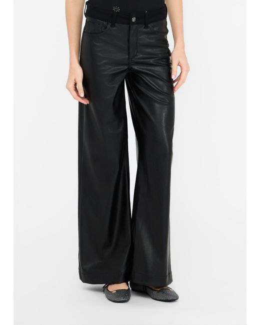 Liu Jo Black Liu Jo Flare-Hose Aus Beschichtetem Gewebe
