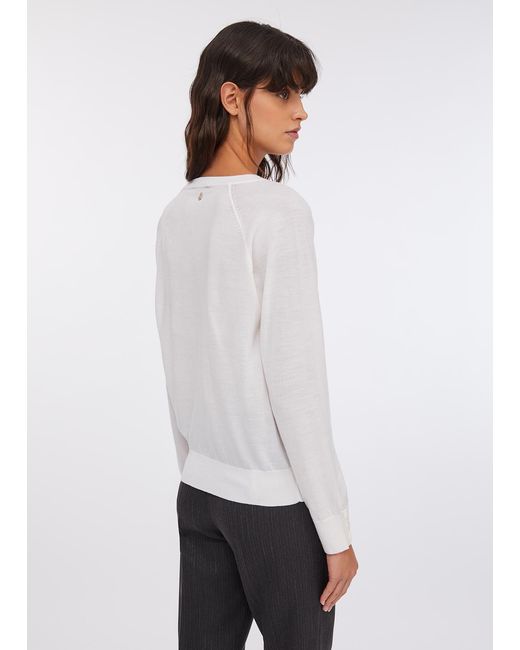 Liu Jo Pull En Laine Avec Dentelle Liu Jo en coloris White