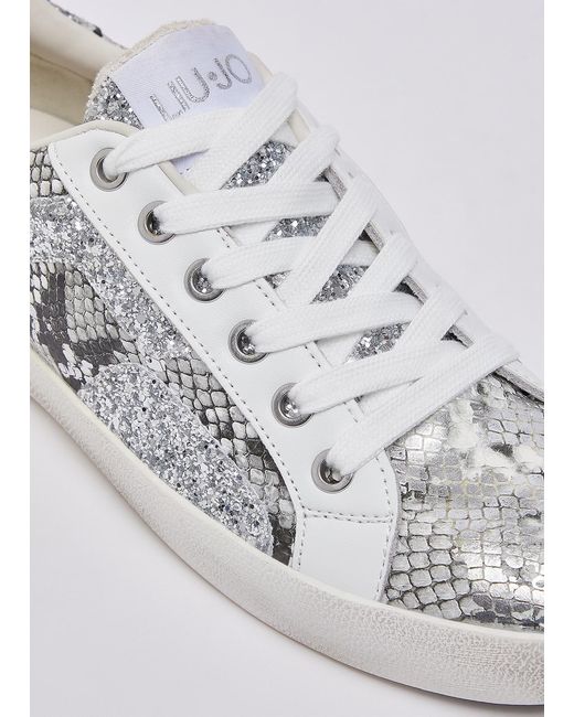 Baskets À Paillettes Effet Python Liu Jo en coloris White