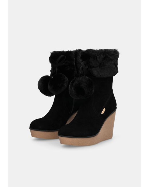 Liu Jo Bottines À Talons Compensés Avec Pompon Liu Jo en coloris Black