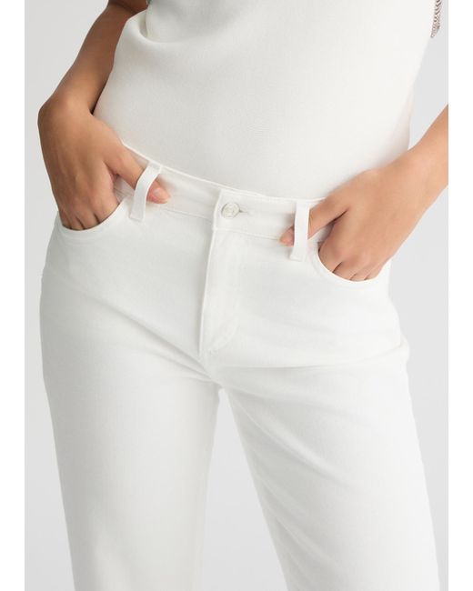 Liu Jo Jeans Bootcut Bottom Up Con Strass di Liu Jo in White