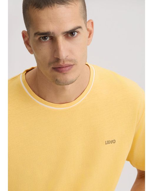 Liu Jo T-shirt Gialla In Cotone di Liu Jo in Yellow da Uomo