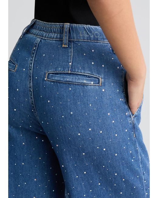 Liu Jo Jeans Flare Con Strass di Liu Jo in Blue