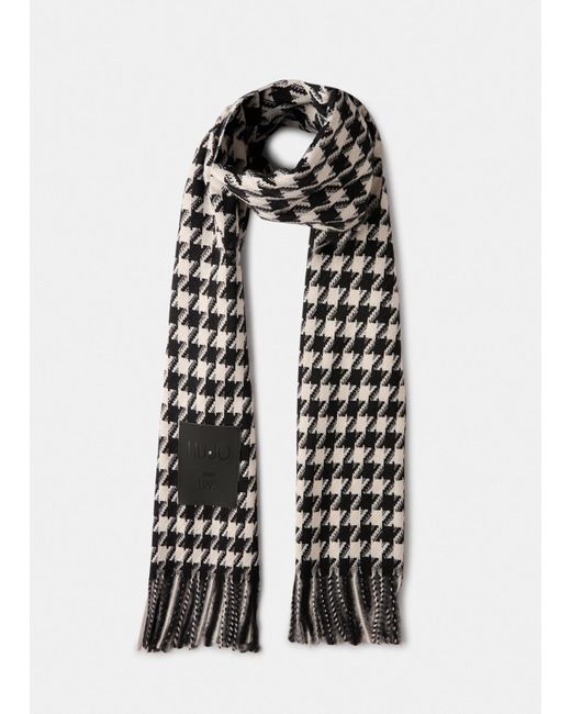 Liu Jo White Liu Jo Jacquard-Stola Mit Vichy-Muster