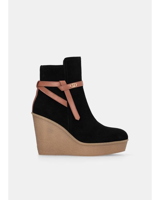 Liu Jo Black Liu Jo Veloursleder-Stiefelette Mit Keilabsatz