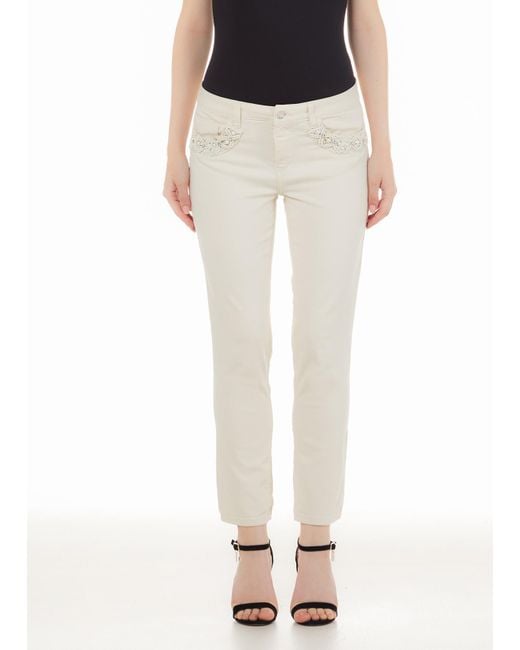 Liu Jo Pantaloni Bottom Up Con Perle di Liu Jo in Multicolor
