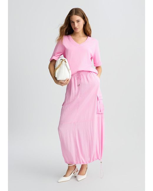 Liu Jo T-shirt Con Logo E Strass di Liu Jo in Pink