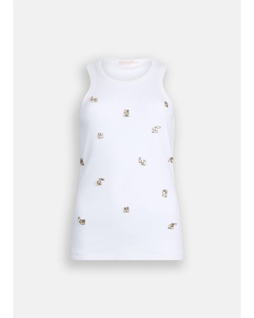 Liu Jo Top Avec Applications Bijoux Liu Jo en coloris White