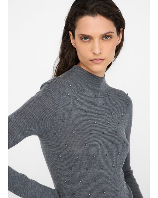 Liu Jo Pull 100 Laine Avec Applications Liu Jo en coloris Gray