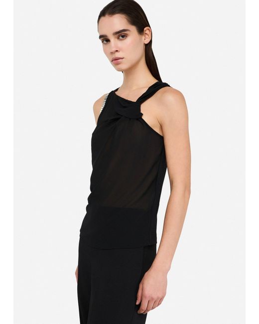 Liu Jo Top En Coton Et Georgette Liu Jo en coloris Black