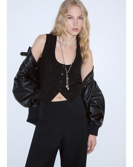 Chaleco Con Strass Liu Jo de color Black