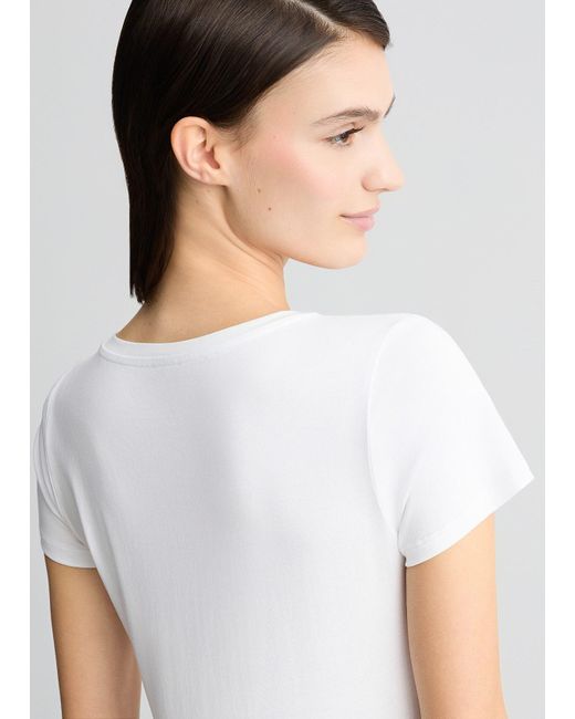 Liu Jo T-shirt Con Logo E Strass di Liu Jo in White