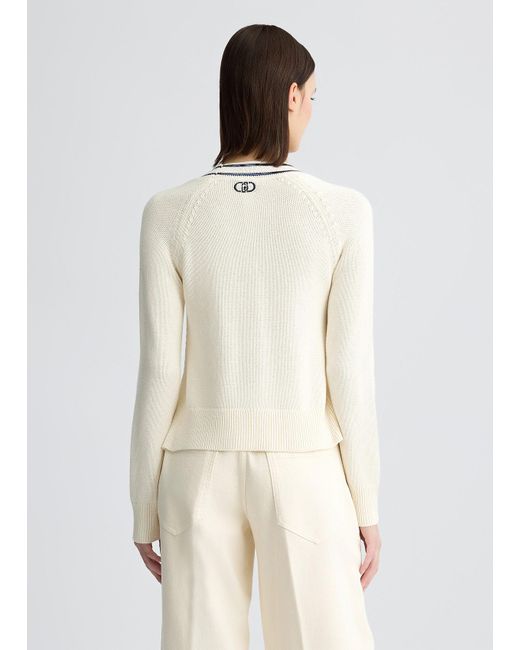 Liu Jo Cardigan Bianco Con Paillettes di Liu Jo in Natural