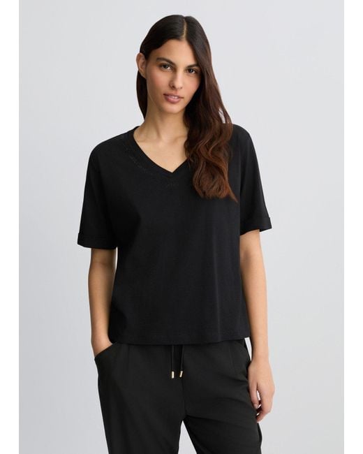 Liu Jo T-shirt Con Logo E Strass di Liu Jo in Black