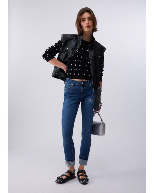 Vaqueros Pitillo Con Strass Liu Jo de color Blue