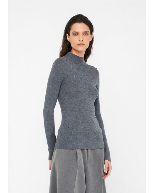 Liu Jo Pull 100 Laine Avec Applications Liu Jo en coloris Gray